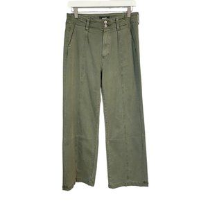 Paige Brooklyn Double Button Wide Leg High Rise Vintage Ivy Green Pants Size 27